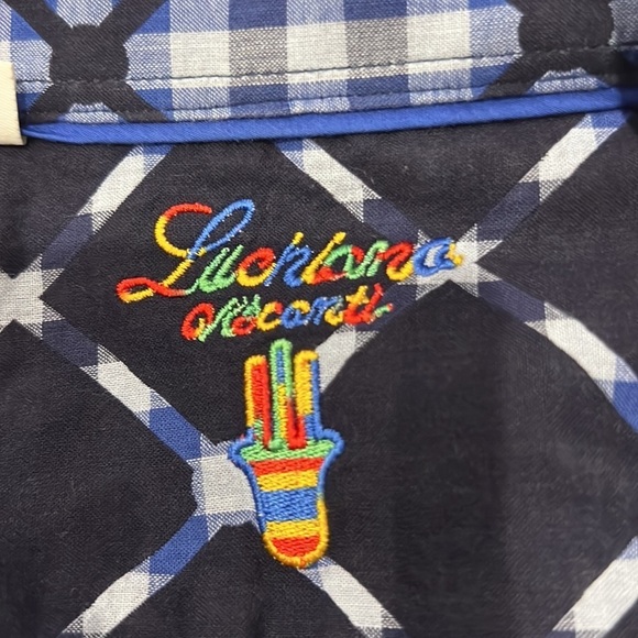 Luchiano Visconti Boys Blue Button Down Shirt Size 14 - Picture 4 of 6